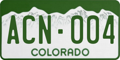 CO license plate ACN004