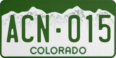 CO license plate ACN015