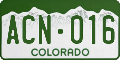 CO license plate ACN016