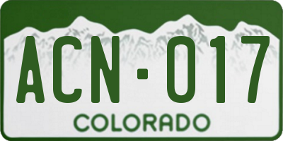 CO license plate ACN017