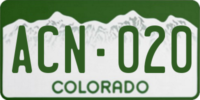 CO license plate ACN020
