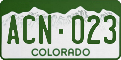 CO license plate ACN023