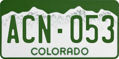 CO license plate ACN053