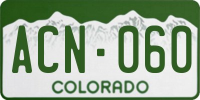 CO license plate ACN060