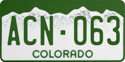 CO license plate ACN063