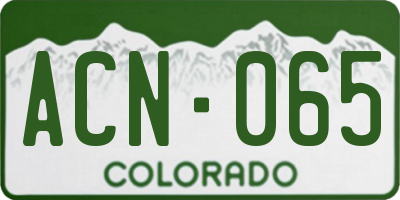 CO license plate ACN065