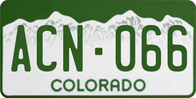 CO license plate ACN066