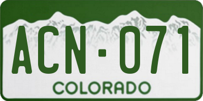 CO license plate ACN071