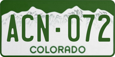 CO license plate ACN072