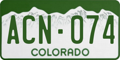 CO license plate ACN074