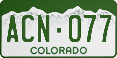 CO license plate ACN077