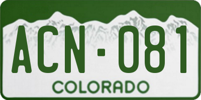 CO license plate ACN081