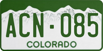CO license plate ACN085