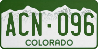 CO license plate ACN096