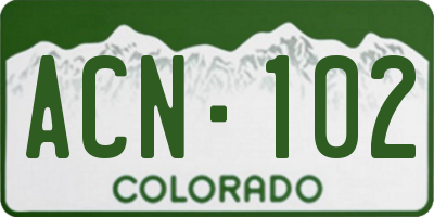 CO license plate ACN102