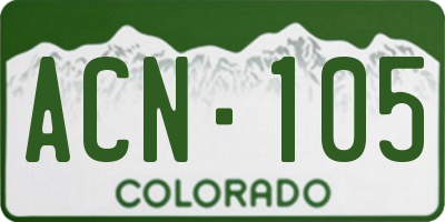 CO license plate ACN105