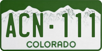 CO license plate ACN111