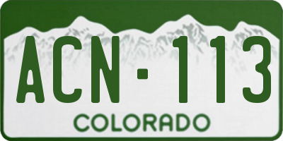 CO license plate ACN113
