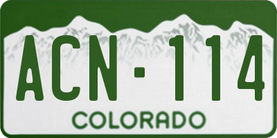 CO license plate ACN114