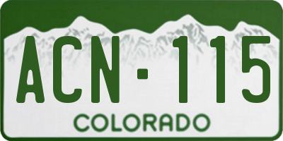 CO license plate ACN115