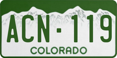 CO license plate ACN119