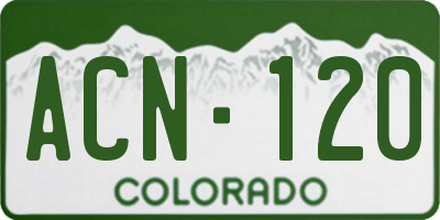 CO license plate ACN120