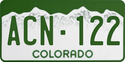 CO license plate ACN122