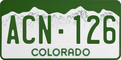 CO license plate ACN126
