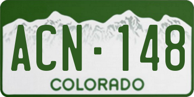 CO license plate ACN148