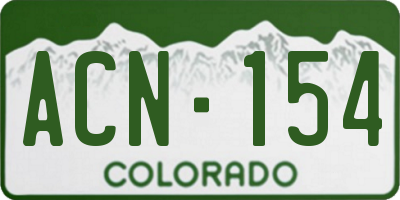 CO license plate ACN154