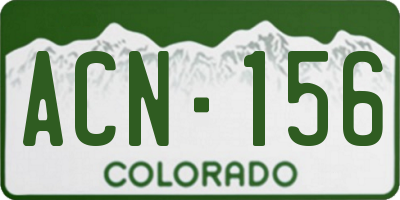 CO license plate ACN156