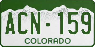 CO license plate ACN159
