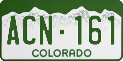 CO license plate ACN161