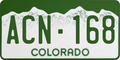 CO license plate ACN168