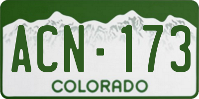 CO license plate ACN173