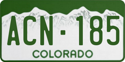 CO license plate ACN185