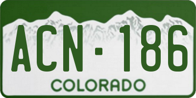 CO license plate ACN186