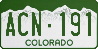 CO license plate ACN191