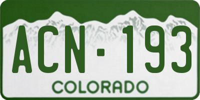 CO license plate ACN193
