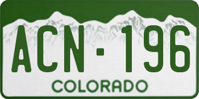 CO license plate ACN196