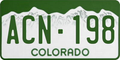 CO license plate ACN198