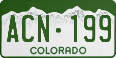 CO license plate ACN199