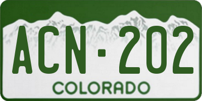CO license plate ACN202