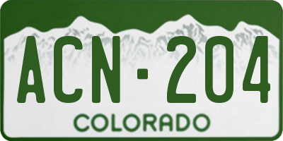 CO license plate ACN204