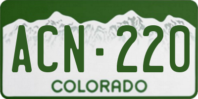 CO license plate ACN220