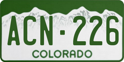 CO license plate ACN226