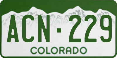 CO license plate ACN229