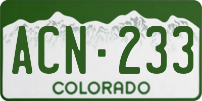 CO license plate ACN233