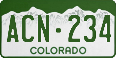 CO license plate ACN234