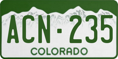 CO license plate ACN235